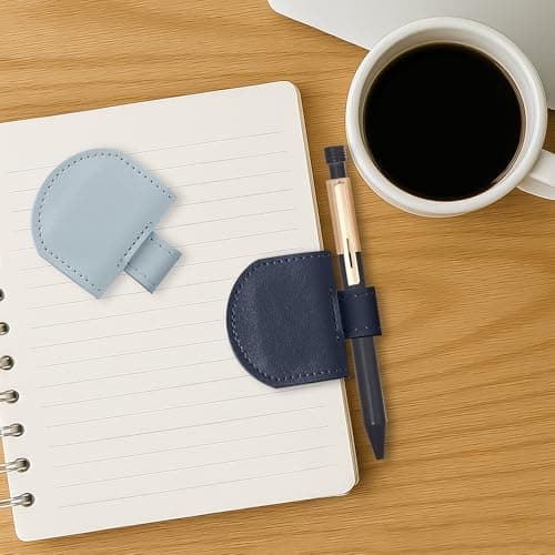 SESENSE Magnetic Pen Holder for Notebook - 3 Pcs Leather Magnetic Bookmarks Holder for Reading Women, Book Lover Gifts for Bookish, Standard Size - Thumbnail 2
