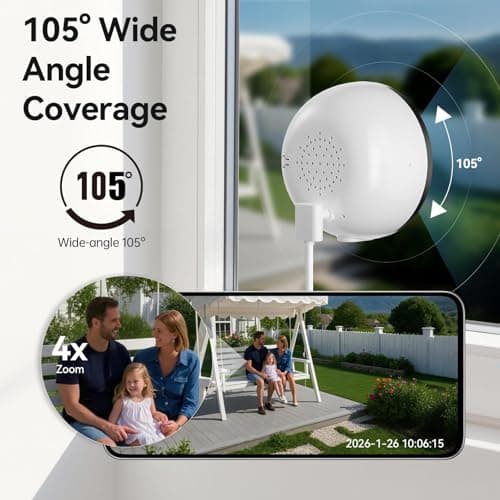 Seeborder 2K Window Camera No Drill Window Cameras，5G & 2.4GHz Indoor Window Security Camera for Home Security with Color Night Vision, Anti-Glare, AI Person & Motion Detection, 24/7 Recording 2Pack - Thumbnail 4