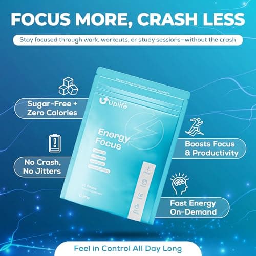 UPLIFE Energy and Focus Gum 90 Pcs – Made in USA – Nootropic Natural Caffeine Gum Coffee Alternative - Organic Gum with 40mg Caffeine + 80mg L-Theanine + B3 & B12 - Suger Free - Peppermint Flavor - Thumbnail 5