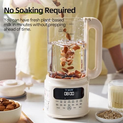 TER Glass Nut Milk Maker Machine for Almond/Oat/Soy Milk with 7 Accessories - Thumbnail 2