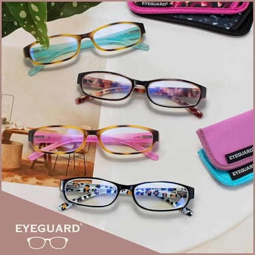 EYEGUARD 4 Pack Blue Light Reading Glasses for Women Computer Readers Fashion Spring Hinge Eyeglasses 2.75 - Thumbnail 6