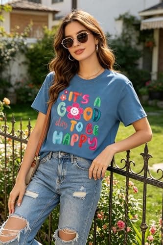 SFHFY Mental Health Shirt Women:Be You Tshirt Be Kind T-Shirt Positive Kindeness Tee Motivational Inspirational Top A-Blue - Thumbnail 3