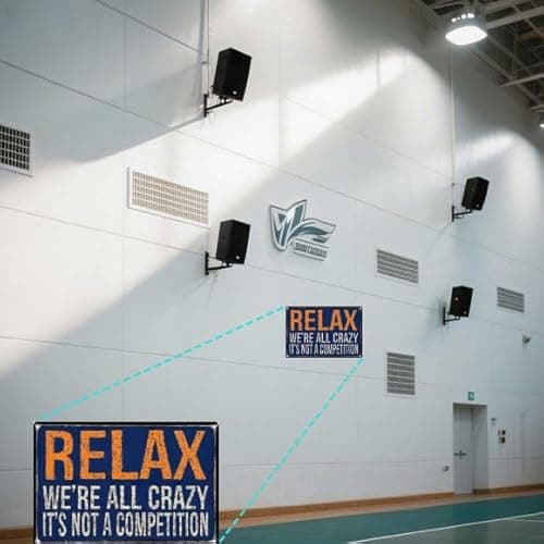 Carastora Vintage Metal Sign – “Relax, We're All Crazy. It's Not a Competition” Funny Quote – 8x12 Inch Tin Wall Decor for Home, Dorm, Cafe, - Thumbnail 4