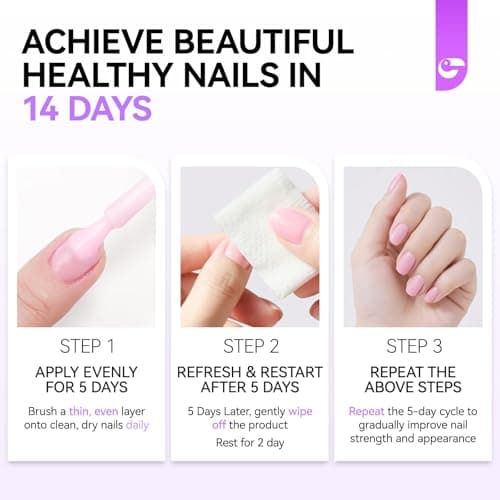 Nail Ridge Filler For Damaged Nails: Gelike ec 8 in 1 Nail Strengthener for Thin Nails and Growth - Protein Nail Ridge Filler with Top Coat Free - Thumbnail 2