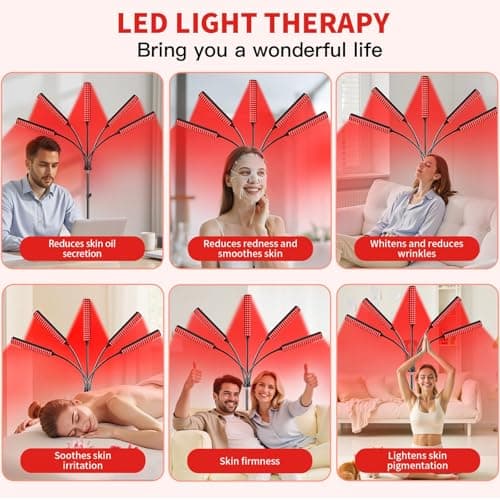 Red Light Therapy for Face and Body, Red Infrared Light Therapy Lamp with Stand Led 660nm Red Light-Therapy& 850nm Infrared Light Device for Body Gift for Her - Thumbnail 2