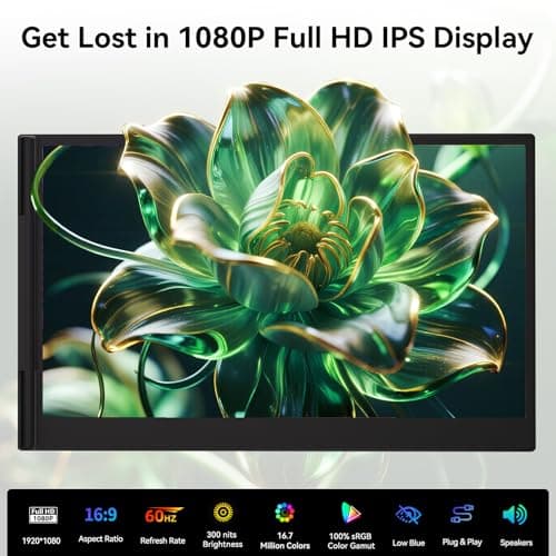 BKVOO 14" Triple Laptop Screen Extender, Ultra-Thin Lightweight FHD 1080P IPS Portable Monitor, Extended Dual Screen for Laptops 13-17.3" Compatible with Wins Mac Chrome Dex Phone Travel Work - Thumbnail 3