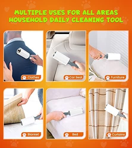 KONIZY Lint Rollers for Pet Hair Extra Sticky, 500 Sheets Mega Value Set Roller with 2 Upgraded Handles, 5 Portable Lint Roller for Clothes, Furniture, Carpet, Dog & Cat Hair Remover - Thumbnail 6