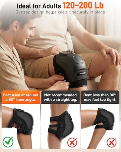 Musugy Knee Massager with Heat and Red Light Therapy : 4-in-1 Compression Massage with 14 Chambers & Vibration for Pain Relief, Cordless Home Office Use for Seniors and Active Adults, FSA-HSA Eligible - Thumbnail 6