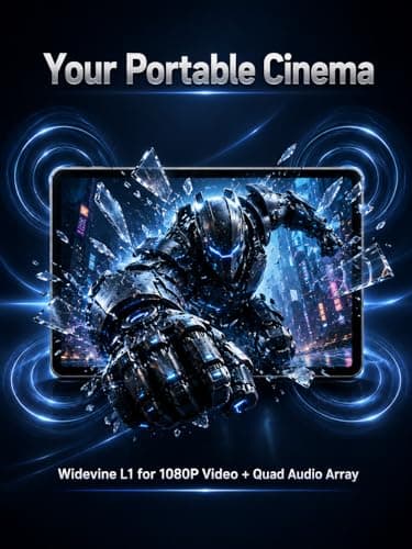 Ulefone Tab A12 Pro Tablet, 12.2" 2.4K 90Hz Large Android 16 Tablet, Widevine L1, 16GB RAM 128GB ROM, 2TB Expandable, 9000mAh Battery, Quad Speakers, 4G LTE WiFi 5, Stylus & Cover, Space Gray - Thumbnail 4