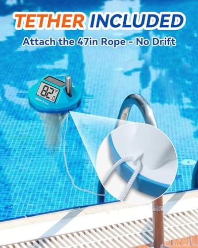 BALDR Wireless Pool Thermometer Floating Easy Read, 2026 Upgrade Solar Powered Water Temperature Gauge with Indoor Monitor, IPX8 Waterproof 500FT Range for Pools,Hot Tubs,Spas, Baths, Aquariums - Thumbnail 6