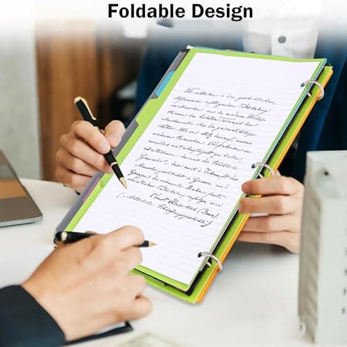 Tashkummy 360 Degree Pivotable Binder, Upgraded 3 Ring Binder 1 inch, Flexible Binders 3 Ring, Foldable Three Ring Binders- Black - Thumbnail 6