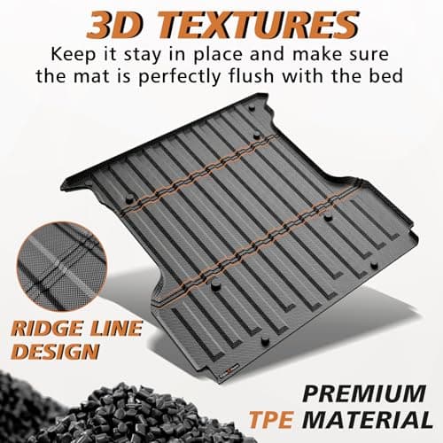 TripleAliners Truck Mat Compatible with 2004-2014 Ford F150 Accessories 5.5FT Accessories, Truck Bed Mat Heavy Duty Custom Fit All Weather Protection TPE Pickup Liner - Thumbnail 2