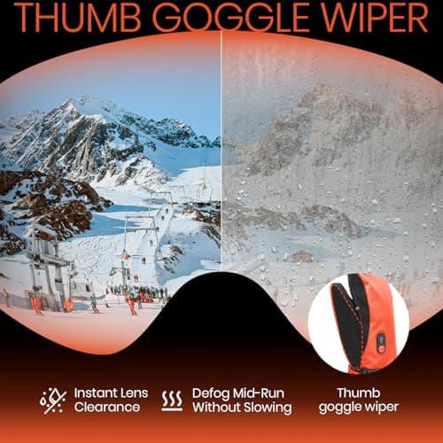 SURGOAL Heated Gloves for Men, 7.4V Heated Mittens for Women Rechargeable, PU Waterproof & Touchscreen Ideal for Winter, Hunting, Motorcycle, Skiing, Snowboarding, Fishing, Camping, Work (Orange, XL) - Thumbnail 4