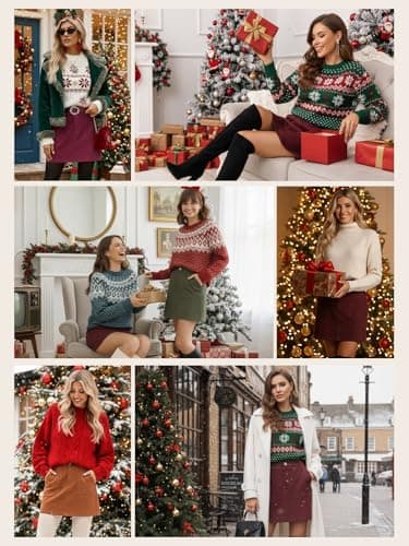 Women Mini Skirt, High Waist Pencil Suede Skirt with Pockets, Burgundy Skirt for Thanksgiving Christmas New Years Eve 2026 L - Thumbnail 6
