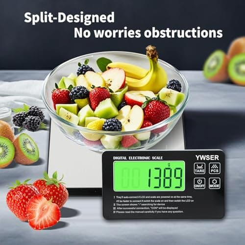 33lb Wireless Magnetic Digital Kitchen Scale with Remote LCD Display, Split-Designed for Easy Cleaning, 0.1oz/1g Precision, 7 Units, Tare Function for Baking, Cooking, Meal Prep - Thumbnail 6