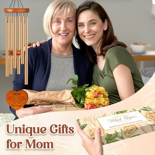 Gifts for Mom, Mom Birthday Gifts Wind Chimes 25.6", Garden Hanging Decor Gift Suitable for Moms from Daughter Son, Unique Mother Gift for Christmas, Valentines Day, Mothers Day, Patio Decoration - Thumbnail 2