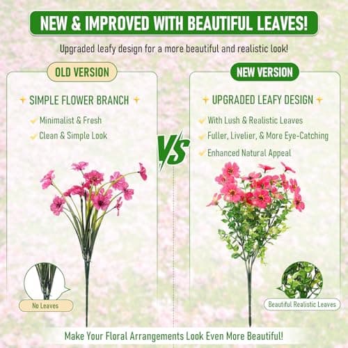 Powbrace Artificial Flowers Outdoor, Faux Silk Flowers Plastic Plants for Outdoors Indoor Outside Front Porch Hanging Planter Window Box Garden Home Decoration, 14 Pack (Mix) - Thumbnail 4