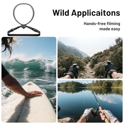 PGYTECH CapLock Quick Release Action Camera Neck Mount, Large Size Adjustable Strap, DJI Osmo Action 6/5 Pro/Pocket 3/Xtra Muse, GoPro 13-10, Insta360, Hands-Free POV Holder for Vlogging/Sports/Travel - Thumbnail 6
