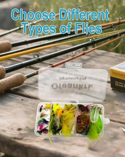 Hand Tied Fly Fishing Flies Assortment Kits, 36PCS Flies & Floating, Submersible Throwing Aid. Dry, Wet, Popper, Streamers, Wooly Buggers, Terrestrials | Trout, Bass Lure Set - Thumbnail 5