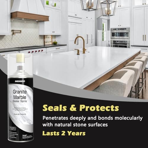 NADAMOO 2K Granite & Marble Sealer Spray, 2-Parts Formula Sealant with Stronger Adhesion and Enhanced Wear Resistance, Seal & Protect Kitchen & Bath Surfaces, Clear, 2 Cans - Thumbnail 2