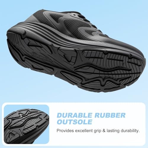 ALEADER Womens Walking Shoes, Non Slip Work Shoes, Tennis Running Shoes for Women Zapatos para Mujer All Black Size 8.5 - Thumbnail 4