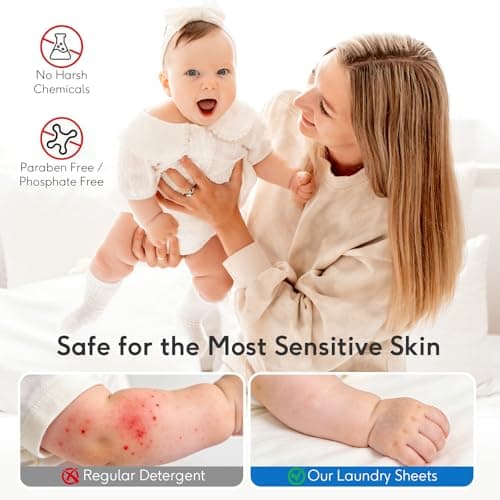 BellaLuce Sensitive Skin Laundry Detergent Sheets, 100 Loads (50 Count) - Hypoallergenic & Fragrance Free Washing Strips, Gentle for Baby, Travel & Dorm Essentials - Thumbnail 2