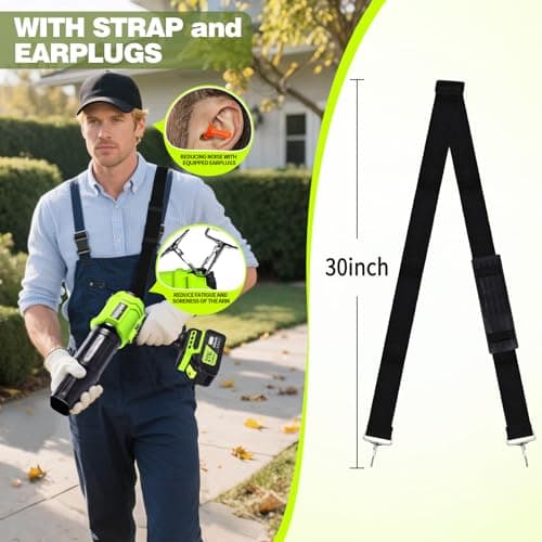 Leaf Blower Cordless,Battery Powered 800,000 RPM Electric Leaf Blower with 2 x 4.0Ah Battery and Charger Handheld Blowers for Lawn Care,Dust,Snow,Car Blowing Water with 2 Extended Nozzle - Thumbnail 4