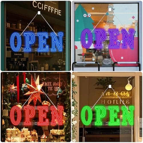 LED Open Signs for Business 30"x10" Dimmable 7 Color Bright Business Open Sign with Hanging Installation for Window Stores, Hotel, Store, Bar, Retail Shop, Salon, Restaurant - Thumbnail 2