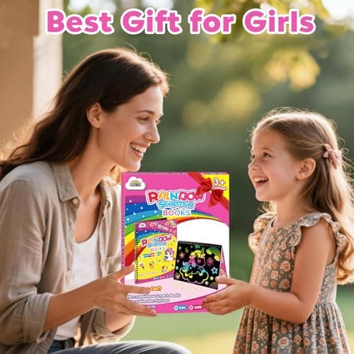 ZMLM Scratch Paper Art-Crafts Gift: 2 Pack Rainbow Notebooks Supplies Toys for 3 4 5 6 7 8 9 10 Years Old Girls and Boys Kids Easter Gifts Christmas Birthday Party Games Unicorns - Thumbnail 6