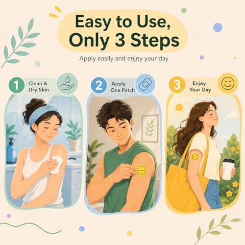 WCOVOMST Dopamine Patches Extra Strength, Vegan Mood & Motivation Support, Plant-Based Formula for Daily Mental Wellness, Supports Balance for Men & Women, 30 Count - Thumbnail 6