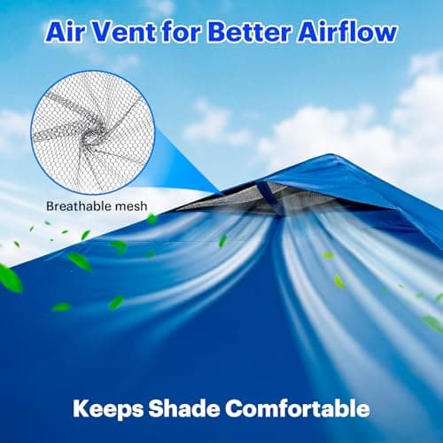 10x10ft Replacement Canopy Top with Air Vent— Instant Canopy Top Cover ONLY, Canopy Tent Top Cover for Straight Leg Canopy Frame - for Outdoor Garden Patio Sun Shade, No Frame(Navy Blue) - Thumbnail 3