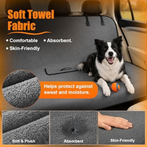 KIGEMOS Back Seat Cover, Waterproof Non-Slip Bench Seat Protector for Cars - Thumbnail 3