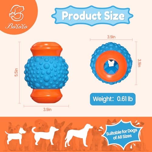 BoYoYo Interactive Dog Toys Treat Dispenser - Slow Puzzle Feeder for Large Dogs, Mental Stimulation for Anxiety Relief & Boredom - Thumbnail 2