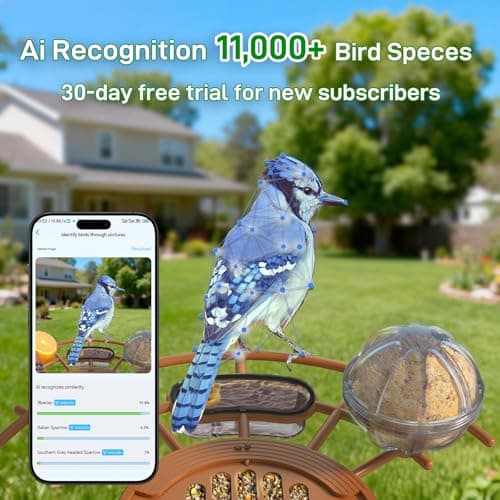 Centvicam Smart Bird Feeder with 2K Camera: Wireless Wild Bird Feeder for Outside with AI Identify Birds Species Solar Powered,HD Video Live Stream, Instant Arrival Alerts - Green - Thumbnail 3