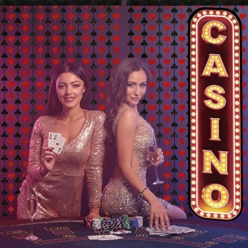 Casino Night Decorations - Giant Casino Sign Cardboard Cutout Standup for Las Vegas Party Decorations, Casino Photo Booth Props - Thumbnail 6