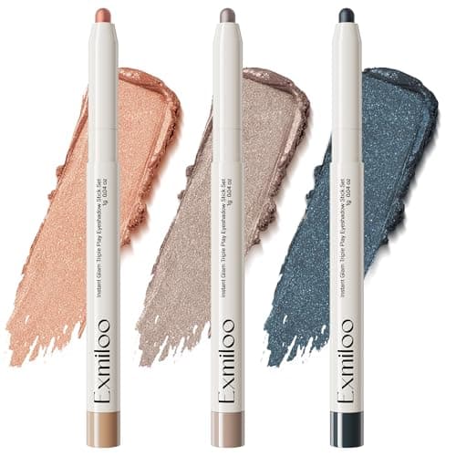 Exmiloo Cream Eyeshadow Stick Set, 3 Colors – Waterproof Long-Lasting Shimmer Eye Shadow Sticks, Easy-to-Blend Cream Eye Shadow Stick - Image 1