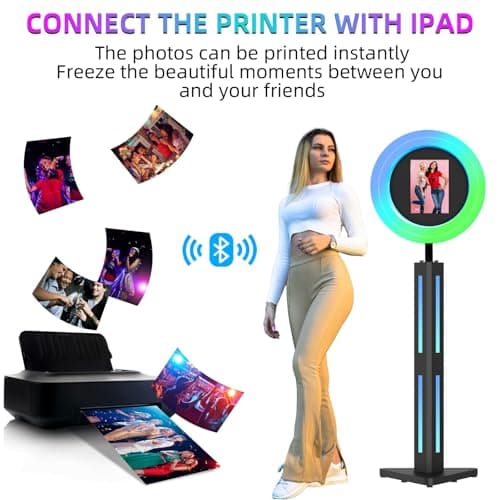 Photo Booth Compatible with Any Ipad, OHYEAHSPIN Photo Booth with Flight Case, ChackTok VIP Member, Software App Control Ring Box, Music Sync,IPad Selfie Machine - Thumbnail 4