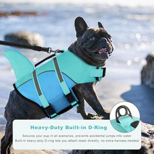 Doglay Shark Dog Jacket - Ripstop Life Vests for Swimming Boating with Rescue Handle & Adjustable Fit for Small to Large Dogs - Thumbnail 4