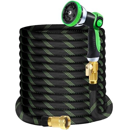 SUPCLUB 150Ft Non-Expandable Garden Hose with 3750D Oxford Fabric, Kink & Leak Proof Water Pipe, Lightweight Outdoor Hose for Yard, Lawn, Car Wash, RV