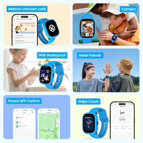 LAGENIO K3 Smart Watch for Kids with GPS Tracker, 1.7 Inch HD 4G Smartwatch with Video Calls, Texting, and Parental App, SOS, Music, Alarm Clock, School Mode, IP68 Waterproof for Ages 5-12 - Thumbnail 6
