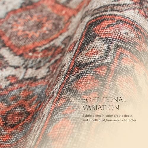 KNOTTING MATTERS Snapdragon 8’3” x 11’6” Area Rug – Terracotta & Warm Coral Heritage Flatweave, Low-Pile – Easy Clean Area Rug – Perfect for Living Room, Dining Room, Bedroom – Pet & Kid Friendly - Thumbnail 5