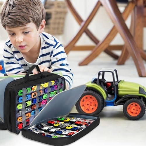 Mi Ya Mi Lai 96 Toy Cars Storage Case Compatible with Hot Wheels, Hotwheel Carrying Case for Hot Wheels Car,Matchbox Cars,Mini Toys.Hot Wheel Storage Case,(Black Bag Only) - Thumbnail 5