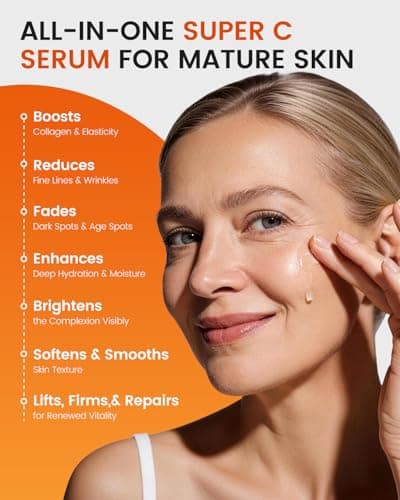 Super C Serum for Mature Skin – All-in-One Vitamin C Serum for Face with Retinol & Hyaluronic Acid for Women Over 60 & 70 – Anti-Aging Hydrating Serum for Dark Spots, Wrinkles & Fine Lines 1.0 fl.oz. - Thumbnail 2