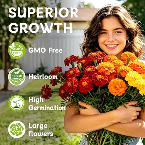 LUOJIBIE Marigold Seeds, 12,000+ Marigold Seeds for Planting Outdoor & Indoor, Flower Seeds Bulk for Gardening and Home, Non-GMO Heirloom, Easy to Grow - Thumbnail 3