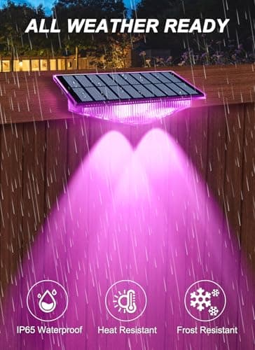 CREPOW Solar Fence Lights, Fence Light Solar Powered with 6 RGB Colors & Warm White & Cool White, Waterproof Bright Backyard Fence Solar Outdoor Lights for Outside Deck Wall Step Patio Pool(12 Packs) - Thumbnail 4