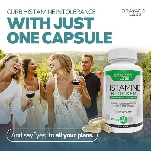 Bravado Labs DAO Supplements Histamine Blocker - DAO Enzyme + Diamine Oxidase & Vitamin C for Daily Histamine Metabolism & Immune Support - 30 ct - Thumbnail 2