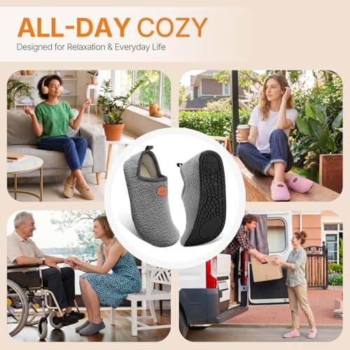 ATHMILE House Slippers for Women Men Lightweight Barefoot Slippers Non-Slip Indoor Outdoor Slipper Socks Cozy Slip-on House Shoes for Home Travel Yoga Camping Hospital Gifts for Women Men - Thumbnail 6