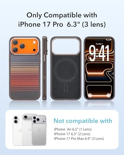 Maledan for iPhone 17 Pro Case - Ultra Slim Case for iPhone 17 Pro with Caseless Feel[Camera Control][Fit for Magsafe]Shockproof Magnetic iPhone 17Pro Phone Case, TPU & 1500D Aramid Carbon Fiber Woven - Thumbnail 2