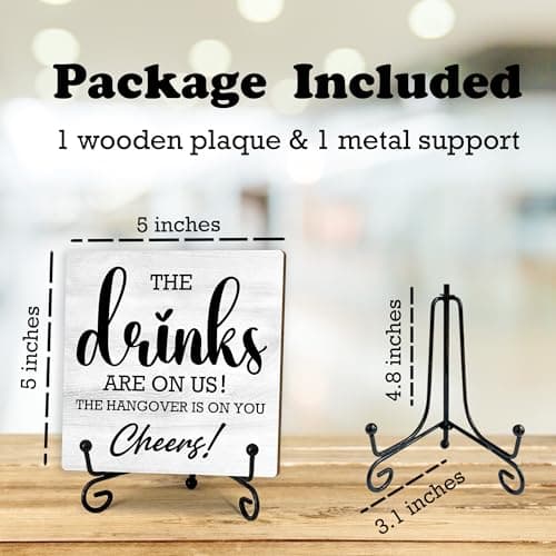 Bar Decorations for Home, Kitchen Outdoor Bar Decorations, Home Bar Decor Accessories,Man Cave Accessories Bar Signs for Home Bar Decor(5 x 5 inches). - Thumbnail 2