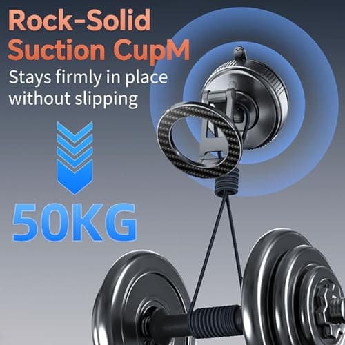 Compatible MagSafe Car Mount - GEATEE Vacuum Magnetic Phone Holder for Car, 360° Adjustable Foldable Car Dash Mount, Reinforced 110+LBS Suction Phone Mount for iPhone 17/16/15/14/13/12&Android, Carbon - Thumbnail 4